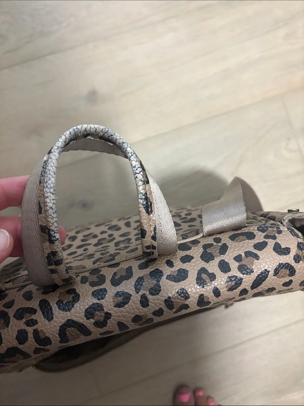 Freshly Picked Leopard Print Baby Backpack in Tan and Black